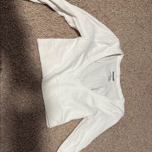 Garage White Ribbed Blouse